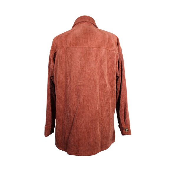 Forever‎ 21+ women's terracotta textured hi-lo corduroy shirt jacket shacket 0X - Picture 3 of 9